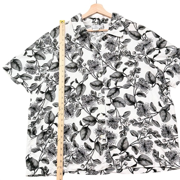 Hot Cotton Floral Linen Blend Button Front Blouse‎ - Picture 8 of 8